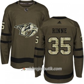 Män Ishockey Nashville Predators Tröja Pekka Rinne 35 Adidas 2017-2018 Camo Grön Authentic